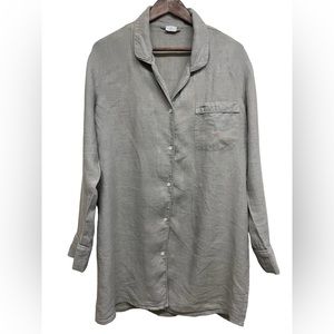 Restoration Hardware RH Grey Stonewashed Linen Nightshirt Sz L